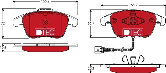 TRW GDB1762DTE - Sada brzdových platničiek kotúčovej brzdy parts5.com