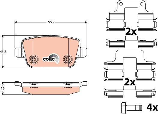 TRW GDB1709 - Brake Pad Set, disc brake parts5.com