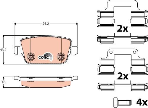 TRW GDB1708 - Brake Pad Set, disc brake parts5.com