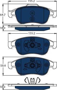 TRW GDB1789BTE - Komplet zavornih oblog, ploscne (kolutne) zavore parts5.com