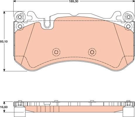 TRW GDB1734 - Комплект спирачно феродо, дискови спирачки parts5.com