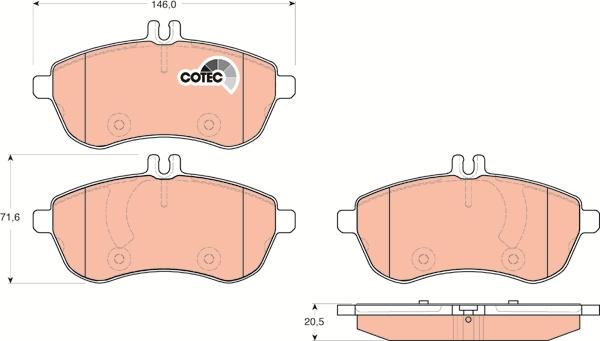 TRW GDB1736 - Brake Pad Set, disc brake parts5.com