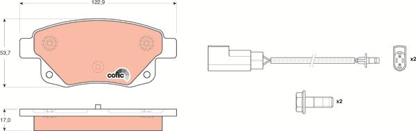 TRW GDB1725 - Set placute frana,frana disc parts5.com