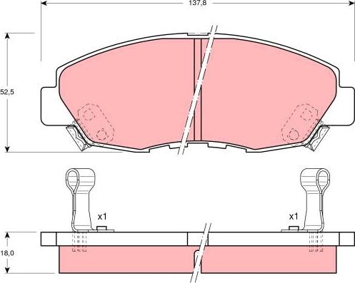 TRW GDB894 - Zestaw klocków hamulcowych, hamulce tarczowe parts5.com