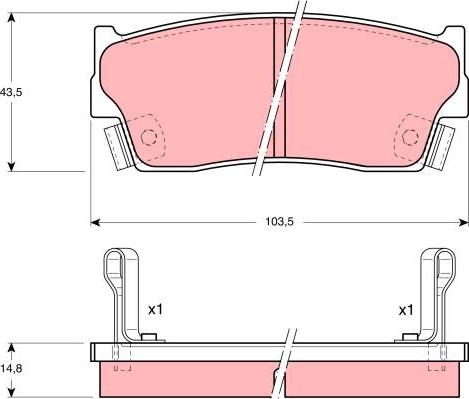 TRW GDB885 - Komplet kočnih obloga, disk kočnica parts5.com