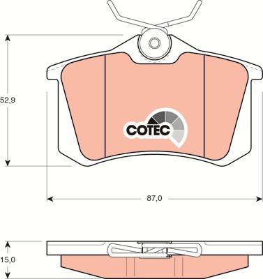 TRW GDB823 - Bremsbelagsatz, Scheibenbremse parts5.com