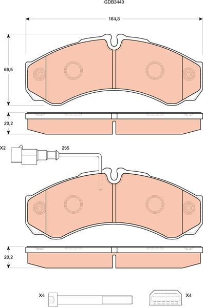 TRW GDB3440 - Set placute frana,frana disc parts5.com