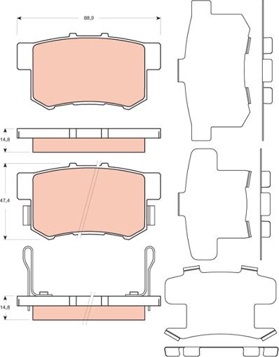 TRW GDB3447 - Kit de plaquettes de frein, frein à disque parts5.com