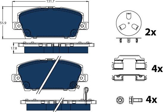 TRW GDB3407BTE - Комплект спирачно феродо, дискови спирачки parts5.com