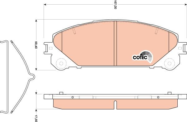 TRW GDB3484 - Kit de plaquettes de frein, frein à disque parts5.com