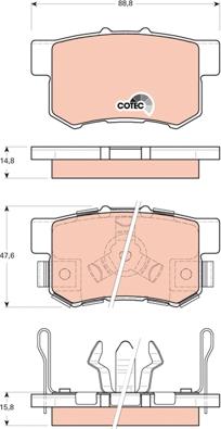 TRW GDB3438 - Zestaw klocków hamulcowych, hamulce tarczowe parts5.com