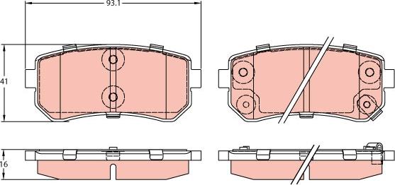 TRW GDB3421 - Brake Pad Set, disc brake parts5.com