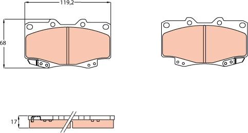 TRW GDB3428 - Тормозные колодки, дисковые, комплект parts5.com