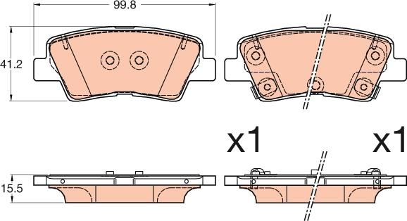 TRW GDB3594 - Brake Pad Set, disc brake parts5.com