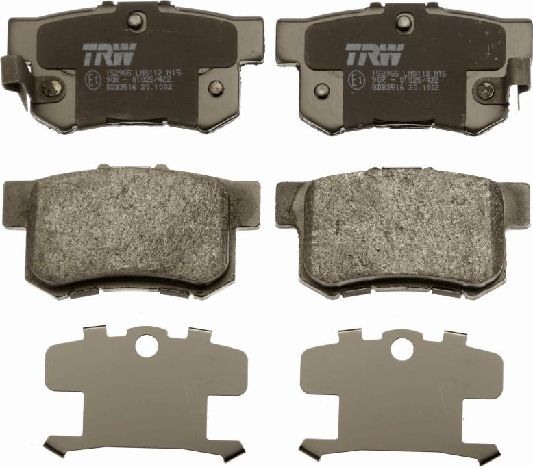 TRW GDB3516 - Fékbetétkészlet, tárcsafék parts5.com