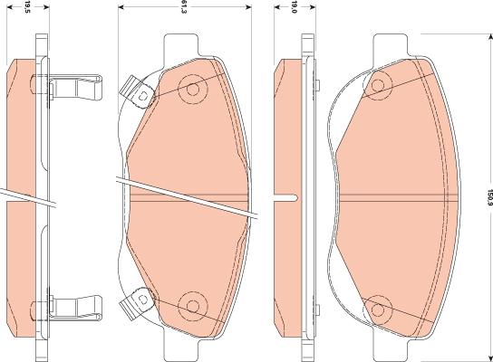 TRW GDB3511 - Komplet kočnih obloga, disk kočnica parts5.com