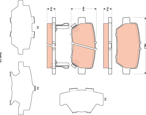 TRW GDB3512 - Σετ τακάκια, δισκόφρενα parts5.com