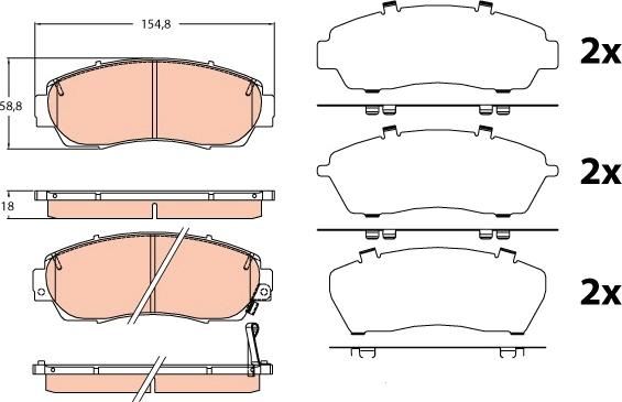 TRW GDB3581 - Тормозные колодки, дисковые, комплект parts5.com