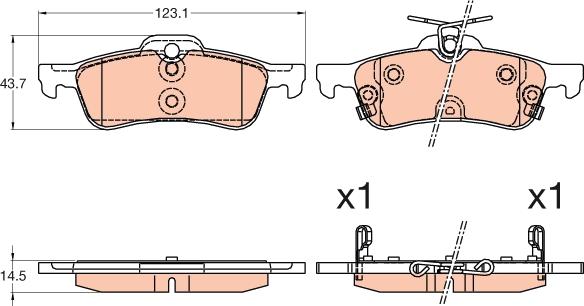 TRW GDB3588 - Тормозные колодки, дисковые, комплект parts5.com