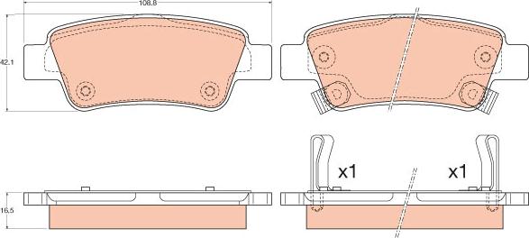 TRW GDB3576 - Σετ τακάκια, δισκόφρενα parts5.com