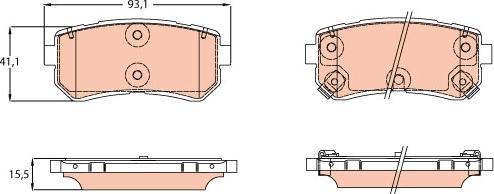 TRW GDB3641 - Brake Pad Set, disc brake parts5.com