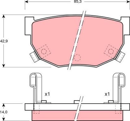 TRW GDB368 - Brake Pad Set, disc brake parts5.com