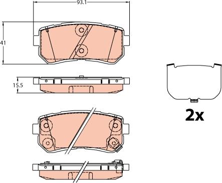 TRW GDB3636 - Brake Pad Set, disc brake parts5.com