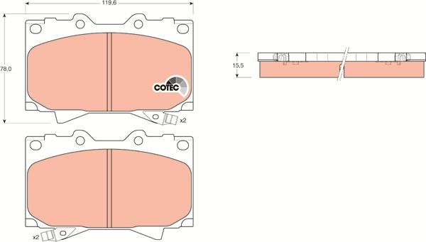 TRW GDB3197 - Fren balata seti, diskli fren parts5.com