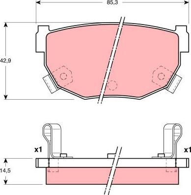 TRW GDB3143 - Brake Pad Set, disc brake parts5.com