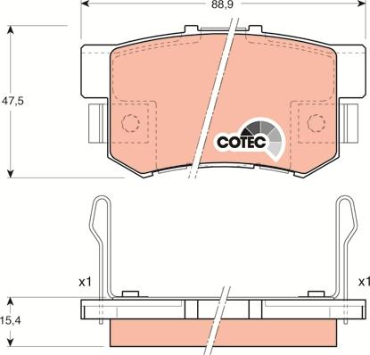 TRW GDB3154 - Komplet zavornih oblog, ploscne (kolutne) zavore parts5.com