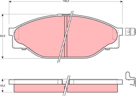 TRW GDB3109 - Sada brzdových platničiek kotúčovej brzdy parts5.com