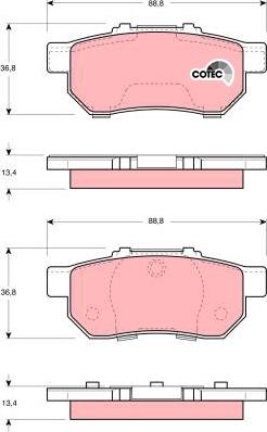 TRW GDB3113 - Комплект спирачно феродо, дискови спирачки parts5.com