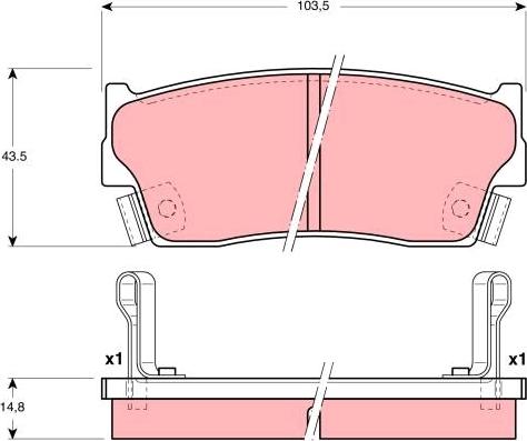 TRW GDB3183 - Komplet kočnih obloga, disk kočnica parts5.com