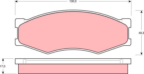 TRW GDB318 - Brake Pad Set, disc brake parts5.com