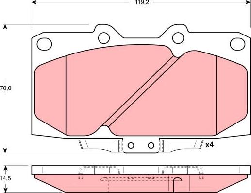 TRW GDB3131 - Juego de pastillas de freno parts5.com