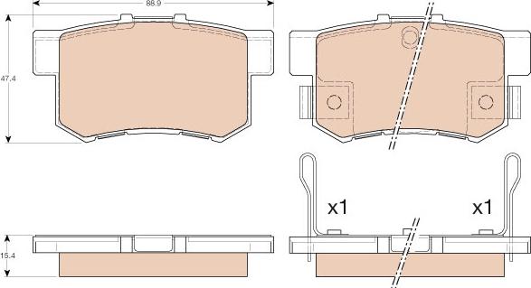 TRW GDB3175 - Komplet kočnih obloga, disk kočnica parts5.com