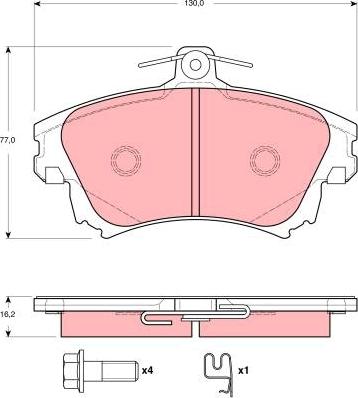 TRW GDB3389 - Set placute frana,frana disc parts5.com