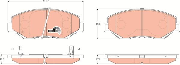 TRW GDB3325 - Juego de pastillas de freno parts5.com