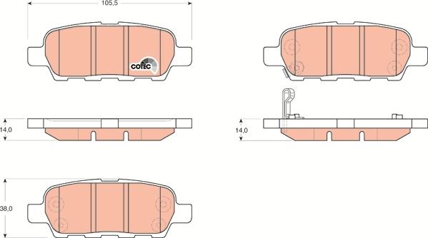 TRW GDB3294 - Komplet kočnih obloga, disk kočnica parts5.com