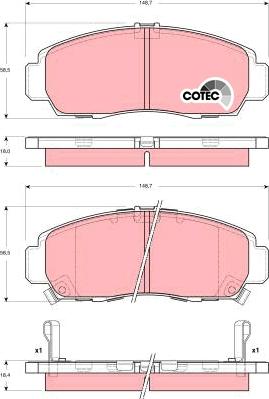 TRW GDB3240 - Zestaw klocków hamulcowych, hamulce tarczowe parts5.com