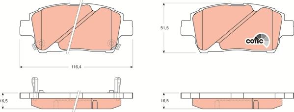 TRW GDB3242 - Fren balata seti, diskli fren parts5.com