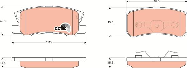 TRW GDB3247 - Komplet kočnih obloga, disk kočnica parts5.com