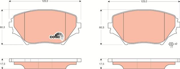 TRW GDB3251 - Тормозные колодки, дисковые, комплект parts5.com