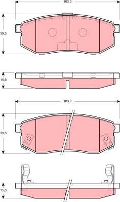 TRW GDB3260 - Brake Pad Set, disc brake parts5.com