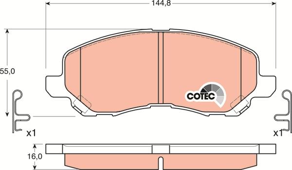 TRW GDB3287 - Fékbetétkészlet, tárcsafék parts5.com