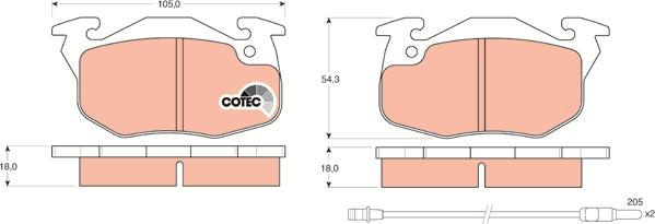 TRW GDB327 - Sada brzdových destiček, kotoučová brzda parts5.com