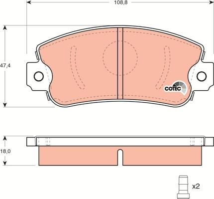 TRW GDB297 - Juego de pastillas de freno parts5.com