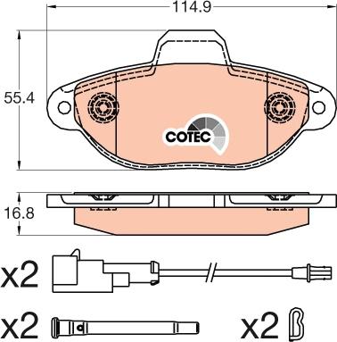 TRW GDB2041 - Σετ τακάκια, δισκόφρενα parts5.com