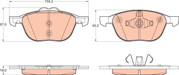 TRW GDB2043 - Piduriklotsi komplekt,ketaspidur parts5.com