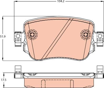 TRW GDB2042 - Komplet pločica, disk-kočnica parts5.com